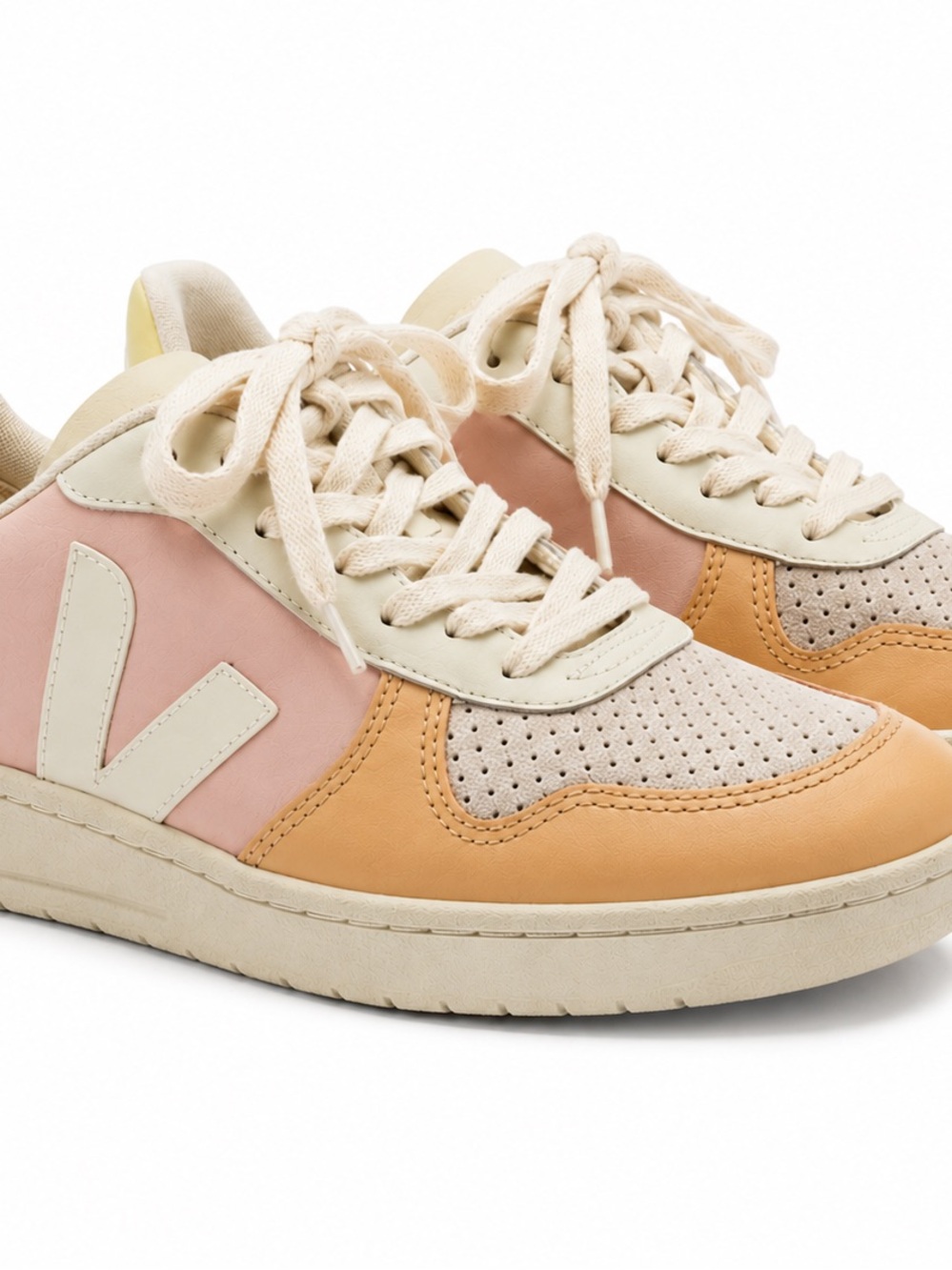 VEGA V-10 Sneakers Women’s US 8 Pink Cream Suede Leather Low Top Casual Shoes